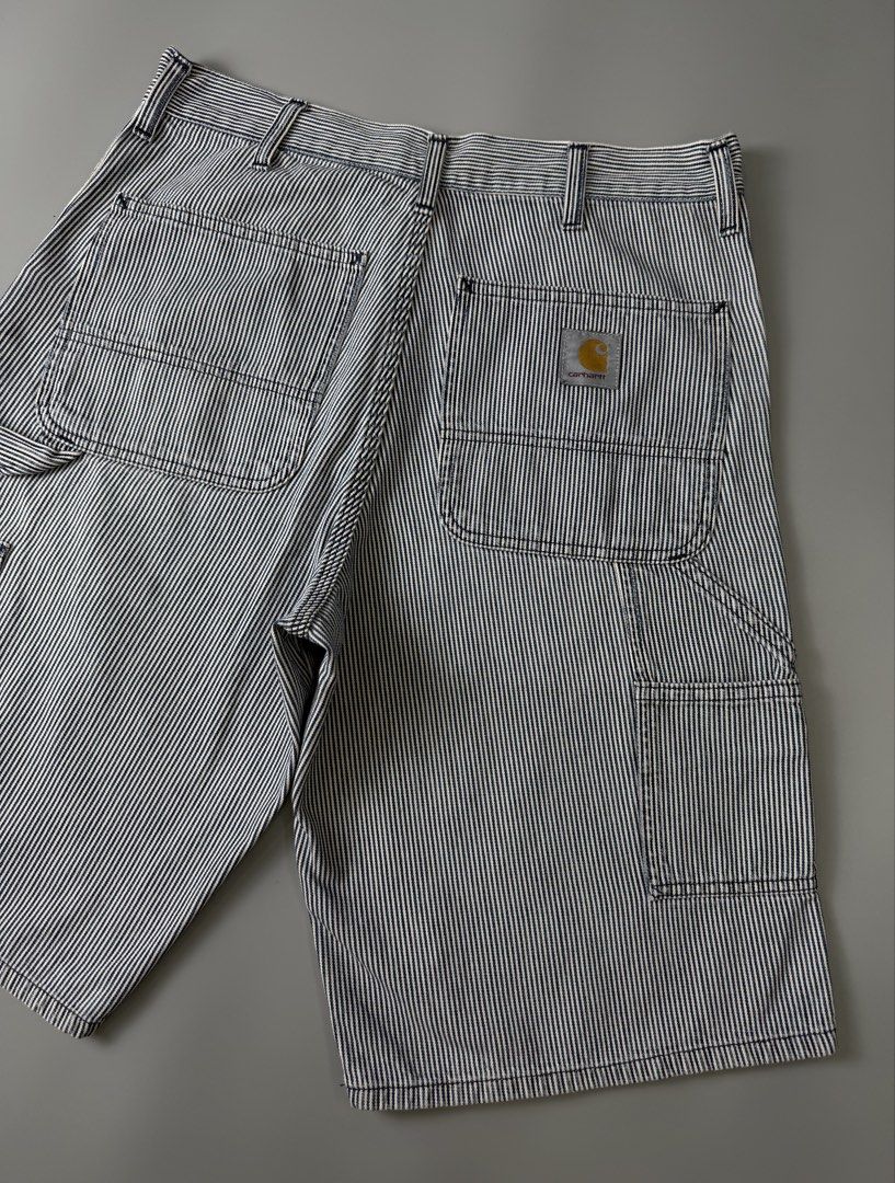 Carhartt Hickory Stripe Carpenter Utility Shorts (Category: Shorts) located in Marikina City. Submitted by grindmanila (Listing ID 1469911968, Image 2). Description: MEDIUM FITS✅ DIMENSION: 30 - 32 W / 22 L EXCELLENT ✅ ISSUE: CUT WASH TAG LEGIT 100%✅.