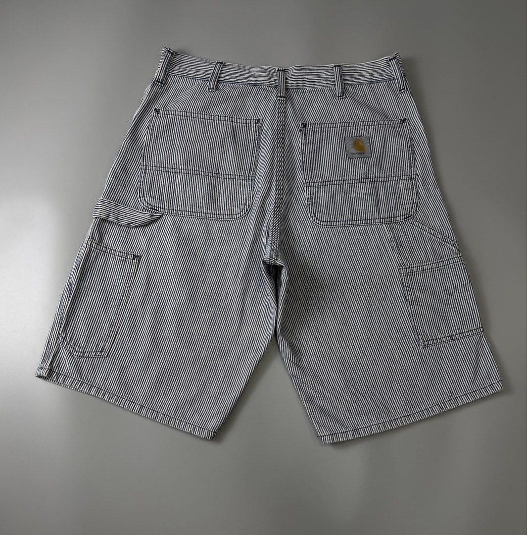 Carhartt Hickory Stripe Carpenter Utility Shorts (Category: Shorts) located in Marikina City. Submitted by grindmanila (Listing ID 1469911968, Image 1). Description: MEDIUM FITS✅ DIMENSION: 30 - 32 W / 22 L EXCELLENT ✅ ISSUE: CUT WASH TAG LEGIT 100%✅.