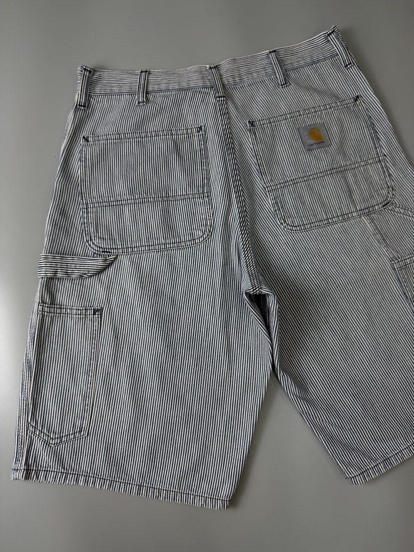 Carhartt Hickory Stripe Carpenter Utility Shorts (Category: Shorts) located in Marikina City. Submitted by grindmanila (Listing ID 1469911968, Image 3). Description: MEDIUM FITS✅ DIMENSION: 30 - 32 W / 22 L EXCELLENT ✅ ISSUE: CUT WASH TAG LEGIT 100%✅.