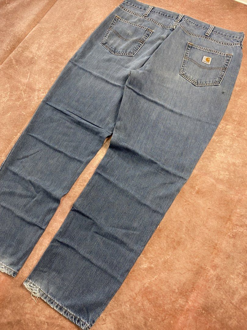 CARHARTT RELAXED FIT JEANS (Category: Activewear) located in Dasmarinas. Submitted by 2slickdeals_ (Listing ID 1469814267, Image 2). Description: SIZE 40x34 ON TAG 40 WAIST 15 THIGH 45 LENGTH 9 HEM ISSUE: MINOR PAINT STAIN, MINOR DISTRESSED SA HEM PART..