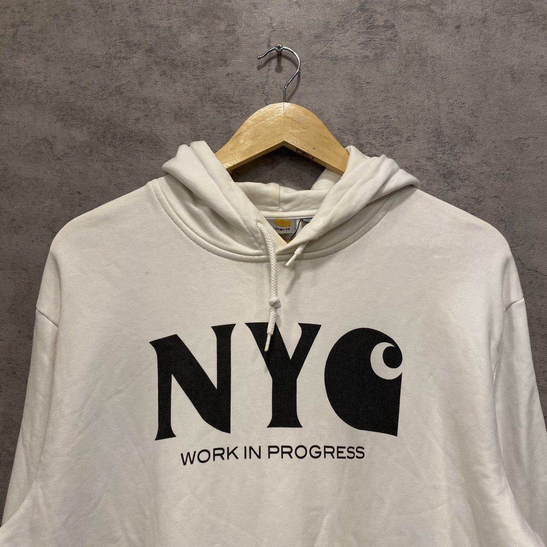Carhartt Wip NYC Hoodie Jacket (Category: Coats, Jackets and Outerwear) located in Quezon City. Submitted by rebirthalley (Listing ID 1469840907, Image 2). Description: Width-22.5 Length-28 Sleeve-25.5 Shoulder-21 Hem-20 Very good Condition Need wash only.