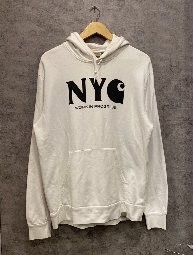 Carhartt Wip NYC Hoodie Jacket (Category: Coats, Jackets and Outerwear) located in Quezon City. Submitted by rebirthalley (Listing ID 1469840907, Image 1). Description: Width-22.5 Length-28 Sleeve-25.5 Shoulder-21 Hem-20 Very good Condition Need wash only.