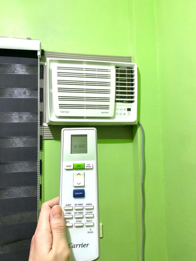 Carrier Window Type Inverter Air Conditioner with Remote (Category: Air Conditioning and Heating) located in Caloocan City. Submitted by bibyanieee (Listing ID 1469779647, Image 1). Description: Brand: Carrier Model: WCARH009EEVC2 Capacity: 1HP -Purchased: 2024 -Still under warranty -Complete with receipt and warranty card -No issues, fully functional -Mabilis lumamig -Tipid sa kuryente -Well-maintained 📌 Reason for selling: Decluttering 📍Locat
