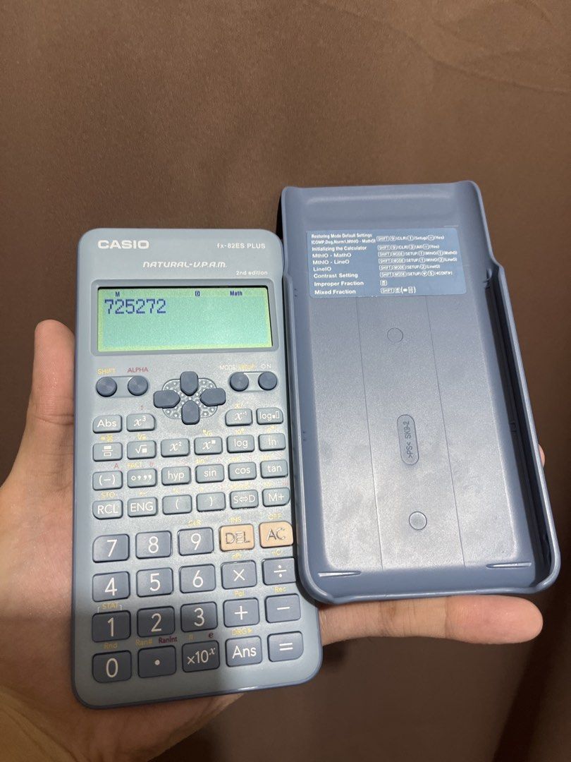 Casio fx-82ES PLUS 2nd Edition Scientific Calculator (Category: Office & Business Technology) located in Marikina City. Submitted by raph2good (Listing ID 1469863087, Image 1). Description: - Model: Casio fx-82ES PLUS 2nd Edition Scientific Calculator - Barely used - No issues RFS: not allowed in boards, but good for highschool students..