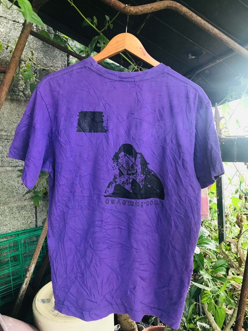 Cav Empt C.E Purple Graphic Tee Made in Japan (Category: Tshirts & Polo Shirts ) located in Camiling. Submitted by akosiano (Listing ID 1469839855, Image 2). Description: - Brand: Cav Empt - Color: Purple - Size: S - Material: 100% Cotton - Origin: Made in Japan - Features: Unique graphic prints on front and back - Condition: Wash tag clearly attached with care instructions.