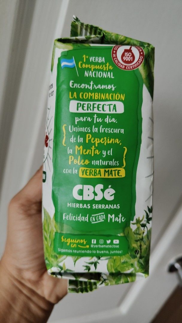 CBSé Hierbas Serranas Yerba Mate 250g (Category: Beverages) located in Manila. Submitted by rossinicalabig (Listing ID 1469945038, Image 3). Description: 500 Pesos - 250 grams NEW STOCK!!! CBSé Hierbas Serranas yerba mate, 250g pack. Blended with poleo, peperina, and mint. Imported from Argentina. Gluten-free, SIN T.A.C.C. certified. Expiry date March 2028. Unopened package, sealed tight with original tax stamp intact. From Sta.Mesa Mla..