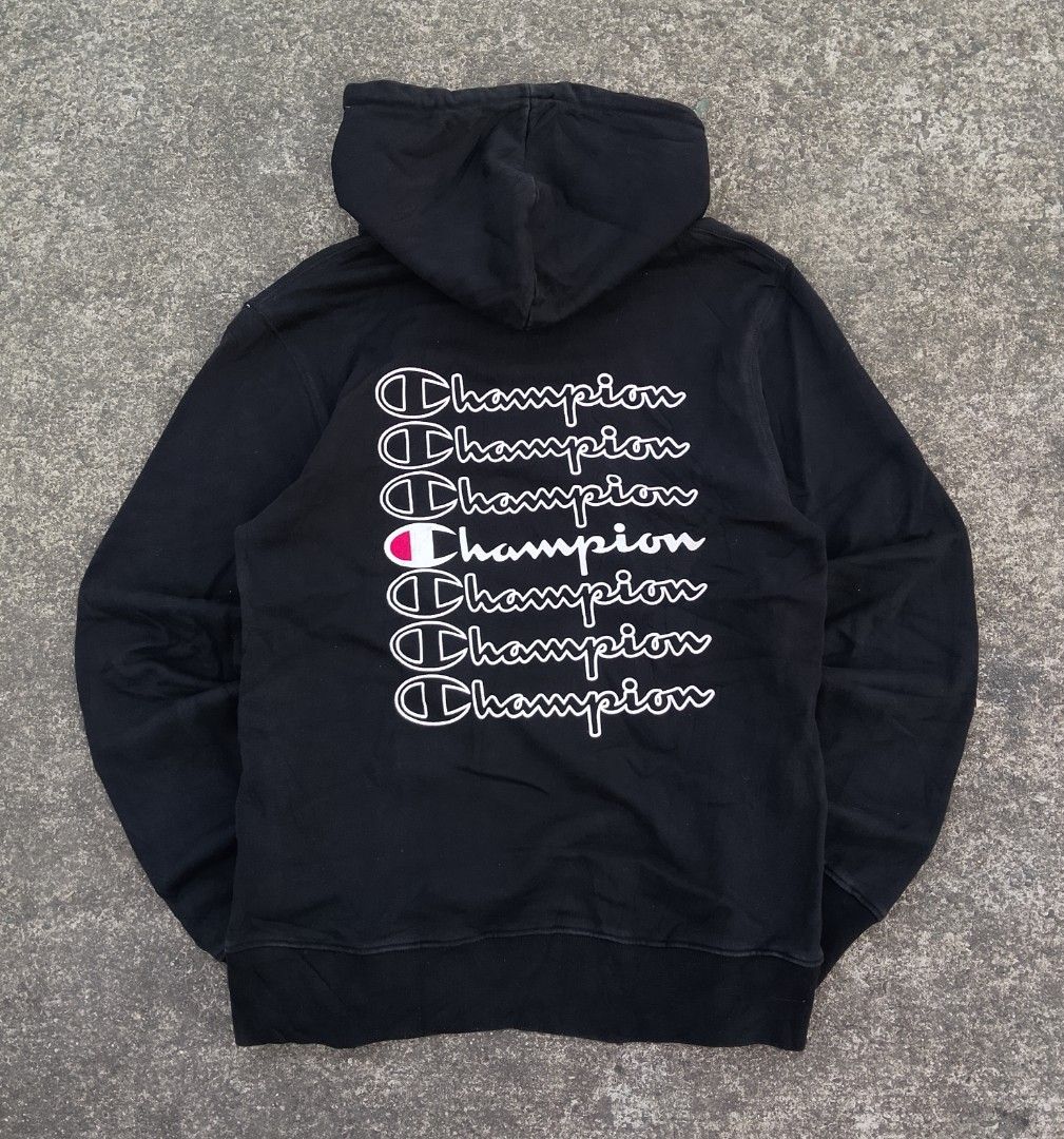 Champion Hoodie Multi Script Logo (Category: Hoodies) located in Manila. Submitted by gowicollection28 (Listing ID 1469859071, Image 1). Description: Width: 20.5-21 Length: 27.5.