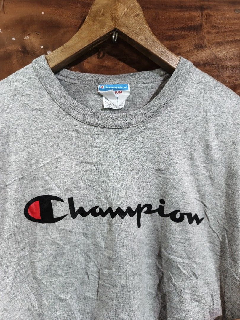 CHAMPION SCRIPT TEE (Category: Tshirts & Polo Shirts ) located in Tagum. Submitted by danelle_closet1106 (Listing ID 1469789424, Image 3). Description: GOOD AS NEW CONDITION SOLID TELA DI MADALING MAG BACON BAGONG BAGO SIZE:LARGE BESTFIT 10/10 CONDITION 10/10 COLOR RATE 10/10 PRINT.
