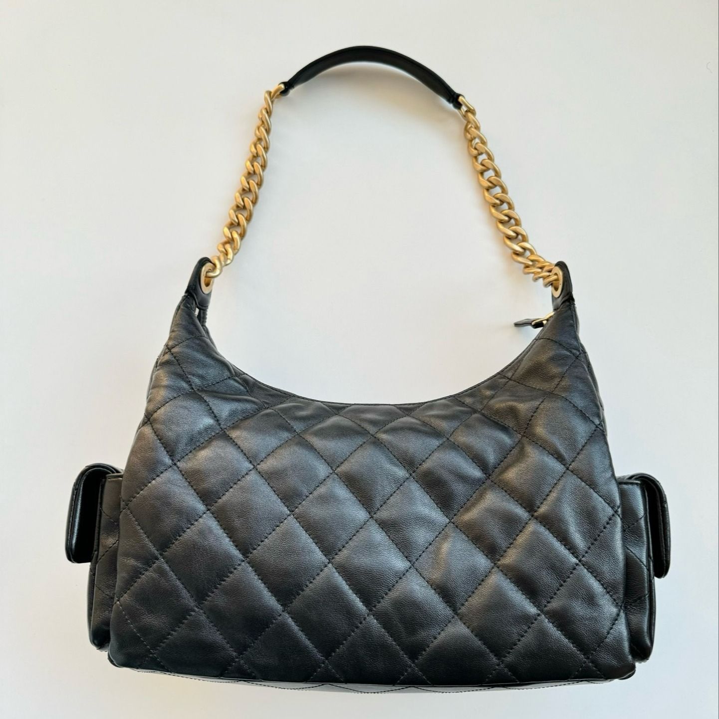 Chanel Cargo Hobo Black Quilted Calfskin Gold Hardware, Luxury, Bags ...