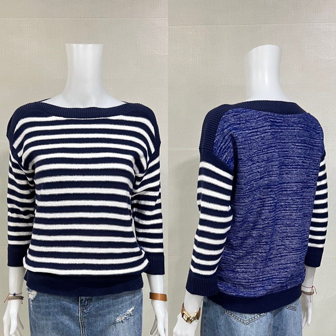 Chico’s Striped Blouse (Category: Blouses) located in Cebu City. Submitted by kei.flmn (Listing ID 1469771225, Image 2). Description: 📌PLEASE READ BEFORE MAKING AN OFFER Excellent Condition (No issues) Size:Fits till Large (L) - [x] Flat Lay Measurements (in inches): - [x] Bust: 40-42” - [x] Length Reference: Mannequin Height : 5’4” (First-come, first-served basis) Due to an increased number of joy reservers and fake buyers, offers will only be 