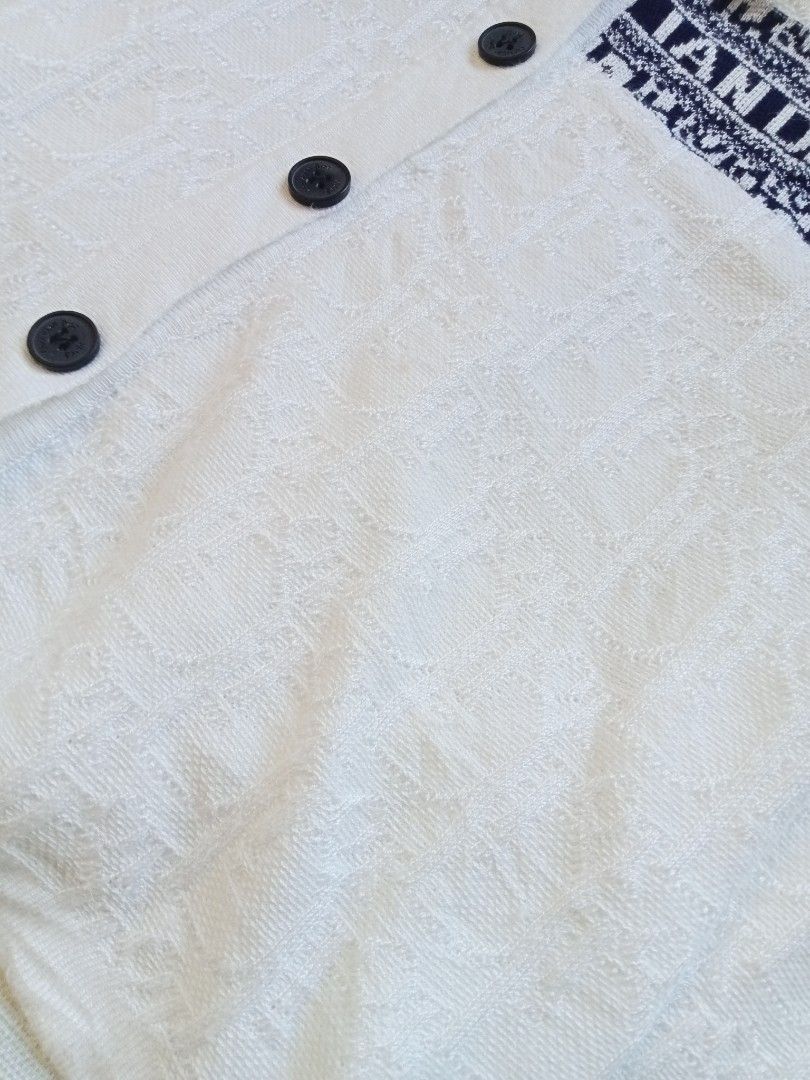 Christian Dior white monogram knitted cardigan (Category: Luxury Apparel) located in Bagabag. Submitted by thrift_stories96 (Listing ID 1469898853, Image 3). Description: Christian Dior white monogram knitted cardigan Medium Length - 22.5 Width - 18 Condition - excellent No flaw.