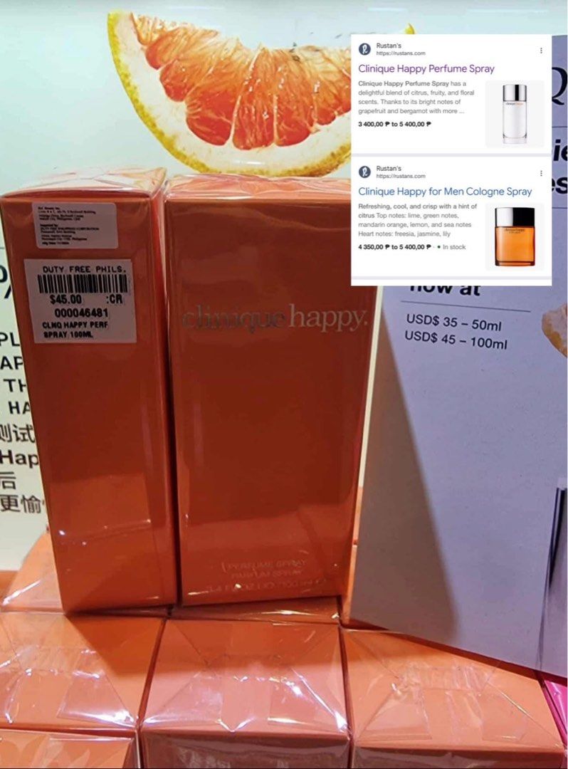 Clinique Happy (Category: Fragrance & Deodorants) located in Bacoor. Submitted by jandeeee (Listing ID 1469761068, Image 1). Description: 3,800 each any variant .