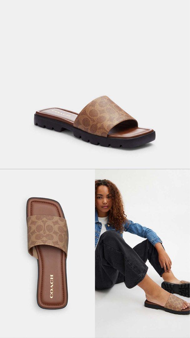 Coach Florence in Signature Canvas - PREORDER (Category: Flats & Sandals) located in Santa Rosa. Submitted by miqboutique (Listing ID 1469868113, Image 3). Description: Love iiiitt✨ Coach Florence Sandals in Signature Canvas 6 7.5 9 9.5 10 US Womens *no box ₱3,299 + SF • ETA Early Nov • 1K DP required • Guaranteed Original Fb page: Miq's Boutique.