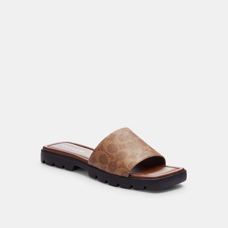 Coach Florence in Signature Canvas - PREORDER (Category: Flats & Sandals) located in Santa Rosa. Submitted by miqboutique (Listing ID 1469868113, Image 1). Description: Love iiiitt✨ Coach Florence Sandals in Signature Canvas 6 7.5 9 9.5 10 US Womens *no box ₱3,299 + SF • ETA Early Nov • 1K DP required • Guaranteed Original Fb page: Miq's Boutique.