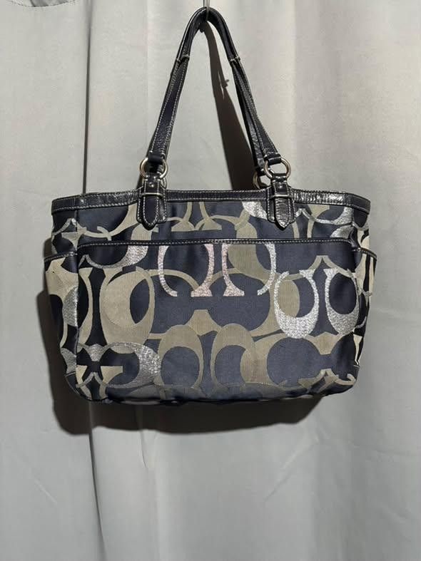 Coach Gallery Optic Signature Metallic Tote (Category: Luxury Bags & Wallets) located in Cavite. Submitted by thrift_finds2000 (Listing ID 1469887704, Image 2). Description: Need clean.