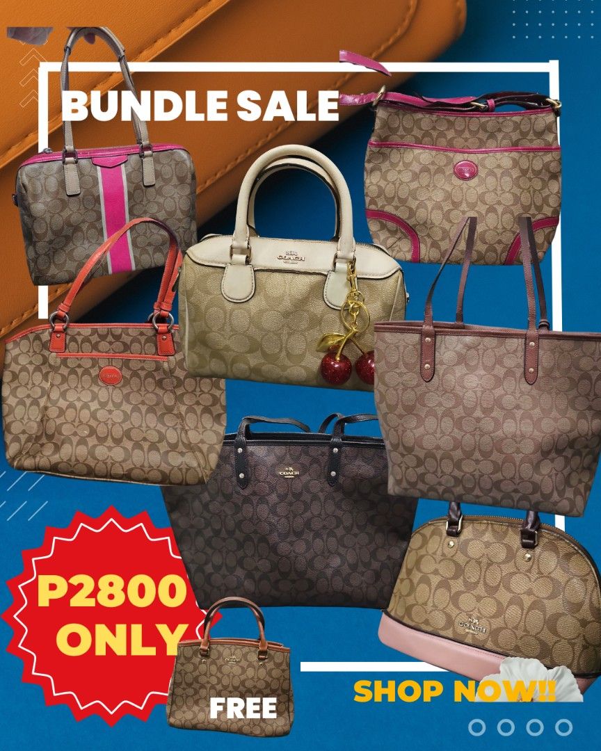 Coach Monogram Bundle (Category: Tote Bags) located in Manila. Submitted by shopaholicmimi (Listing ID 1469820061, Image 1). Description: 📍PRELOVED bag with minor flaws/issues (please see photos) 📍PLEASE MANAGE YOUR EXPECTATIONS dirt rubber lining minor rubs corner runs not ergo, legacy, vintage, soho, saddle, demi, zoe, carly, eastwest, patchwork, rare, canvas, boston, bonnie, 2way, sling, tote, shoulder, ashley, alma.