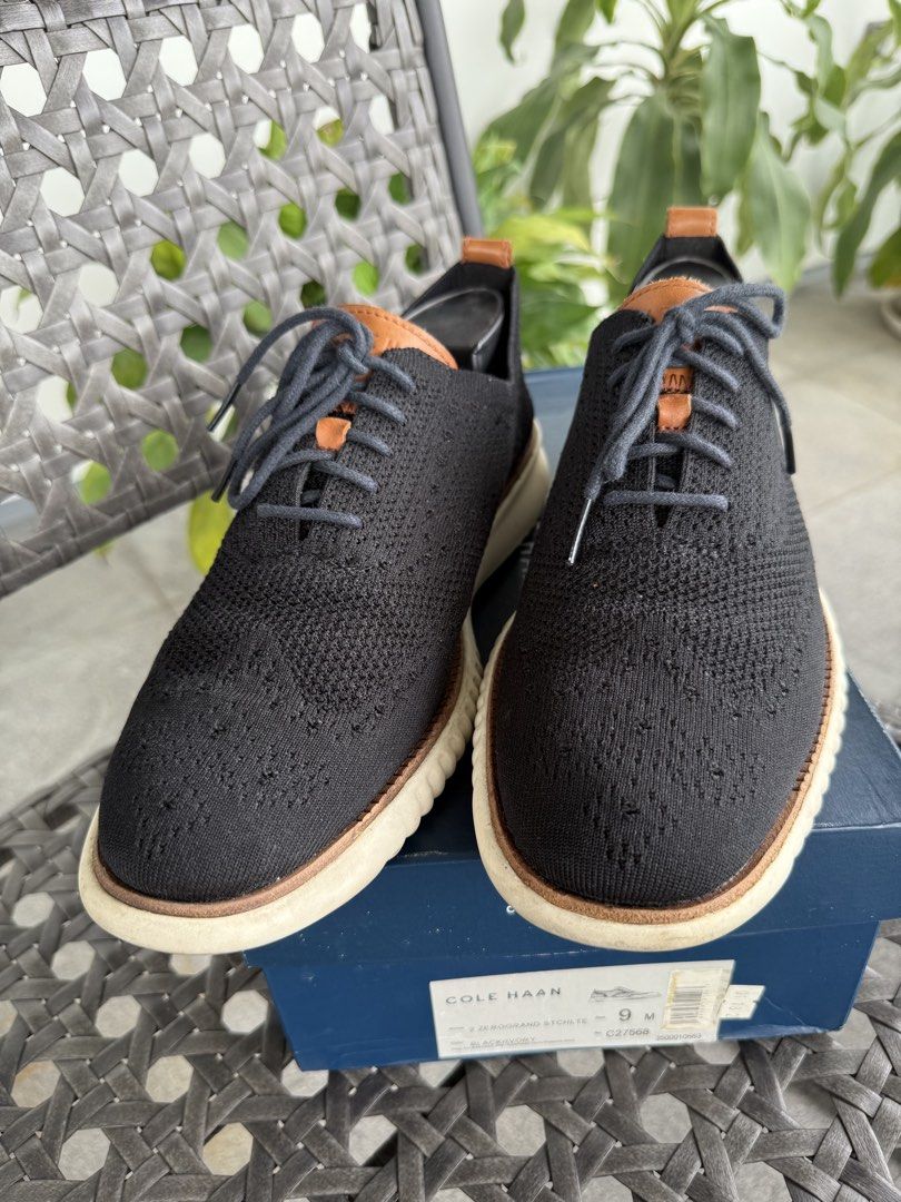 Cole Haan 2Zerogrand Stichlite (Category: Casual Shoes) located in Quezon City. Submitted by kevinstv3191 (Listing ID 1469780859, Image 3). Description: *NO TRADE/SWAP and LOW BALL OFFER* - Brand/Model: Cole Haan 2Zerogrand Stitchlite - Color: Black/Ivory with tan leather accents - Size: US 9 M (EU 42 / UK 8) - Upper Material: Breathable knit fabric for all-day comfort - Condition: Excellent, well-maintained - Newly reglued, cleaned and UV steril