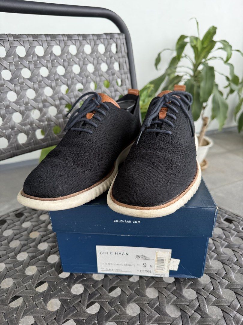 Cole Haan 2Zerogrand Stichlite (Category: Casual Shoes) located in Quezon City. Submitted by kevinstv3191 (Listing ID 1469780859, Image 2). Description: *NO TRADE/SWAP and LOW BALL OFFER* - Brand/Model: Cole Haan 2Zerogrand Stitchlite - Color: Black/Ivory with tan leather accents - Size: US 9 M (EU 42 / UK 8) - Upper Material: Breathable knit fabric for all-day comfort - Condition: Excellent, well-maintained - Newly reglued, cleaned and UV steril