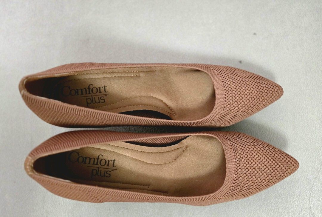 Payless Comfort Plus Brown Knit Pointed Toe Heels Size 8 (Category: Heels) located in Quezon City. Submitted by curatedbymissgee (Listing ID 1469825583, Image 3). Description: ✨ Comfort Plus Pointed-Toe Heels – Neutral Brown | Size 8 - Brand: Comfort Plus - Size: US 8 (stamped on soles) - Color: Versatile neutral brown - Material: Breathable knit fabric with soft jersey lining - Design: Sleek pointed toe with slim, wrapped heels - Comfort: Cushio