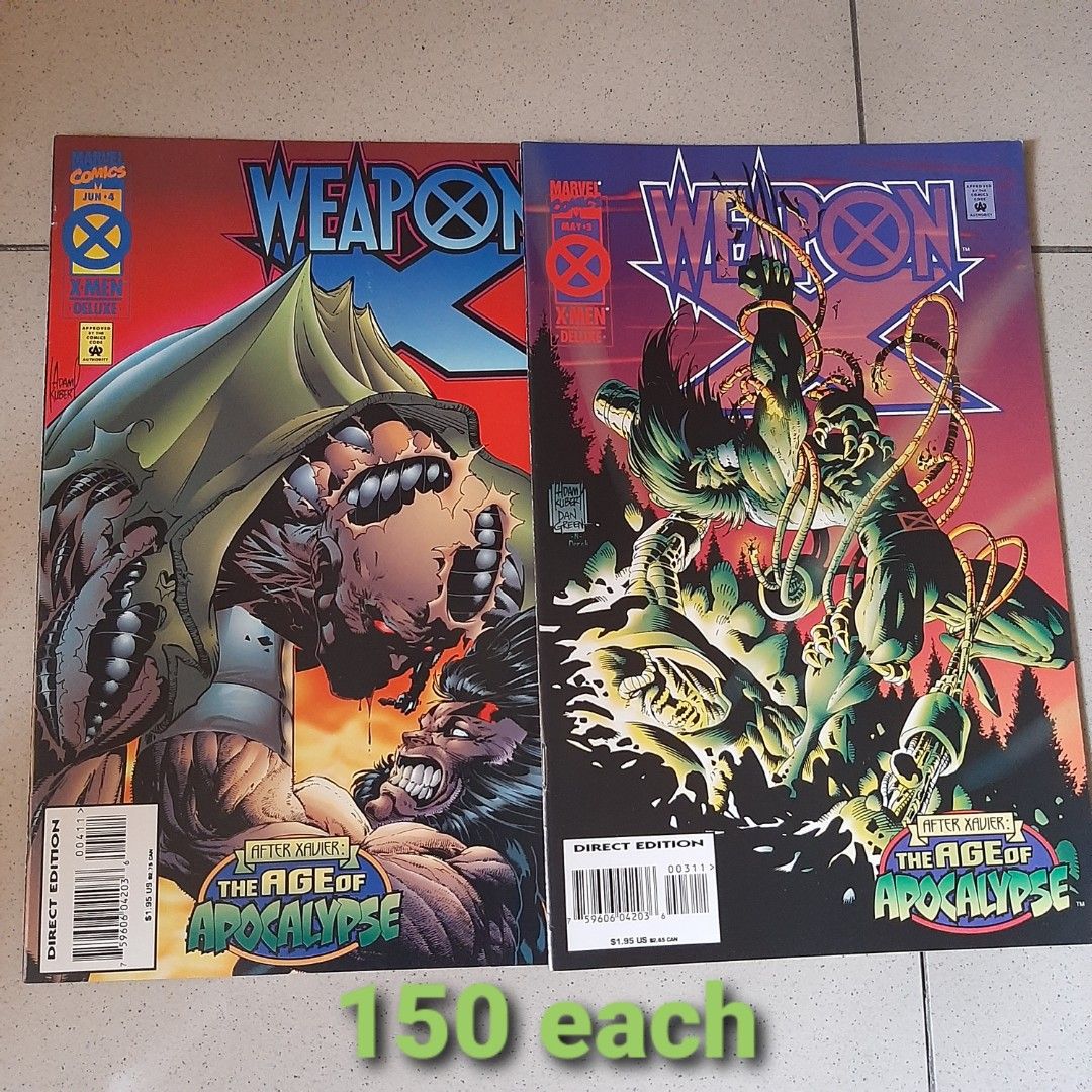 Comics weapon x wolverine age of apocalypse (Category: Comics & Manga) located in Manila. Submitted by dok.spekter--richard-ramirez-- (Listing ID 1469796681, Image 1). Description: Available. • GCASH ONLY • LALAMOVE ONLY for this item. NO COD Location: near FPJ / Roosevelt LRT station.