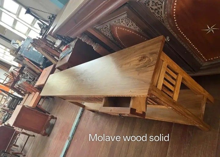 Console long solid molave wood (Category: TV Consoles) located in Manila. Submitted by carmelites36250 (Listing ID 1469835365, Image 2). Description: Console slim Molave wood 🎯❤🎯 Bone inlaid ✅✅✅ Beautiful piece Very thick wood Pm me ☎☎☎☎ Price-30k only #forsale.