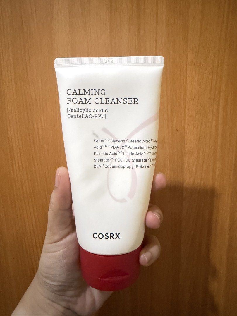 COSRX AC Collection Calming Foam Cleanser (Category: Face Care) located in Cainta. Submitted by selltimentalshop (Listing ID 1469932614, Image 1). Description: - Product: COSRX AC Collection Calming Foam Cleanser - Size: 150ml / 5.07 fl. oz. - Key Ingredients: 0.5% Salicylic Acid & CentellAC-RX Complex - Skin Type: Best for acne-prone and sensitive skin - Expiry Date: May 26, 2029 80% full Original cosrx Rfs: I prefer no SA.