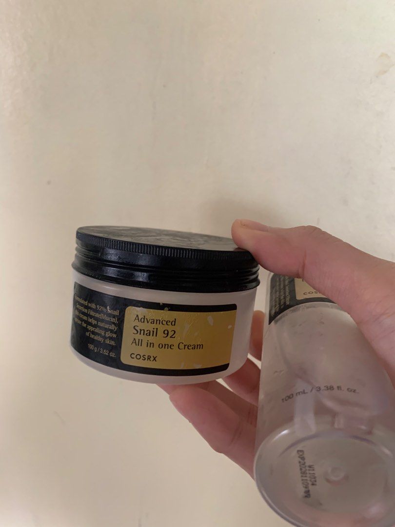 COSRX Advanced Snail 96 Mucin Power Essence 100ml (Category: Face Care) located in Manila. Submitted by potchi0215 (Listing ID 1469773913, Image 2). Description: Take all both half full - Reason for selling: Switched to a new skincare routine.