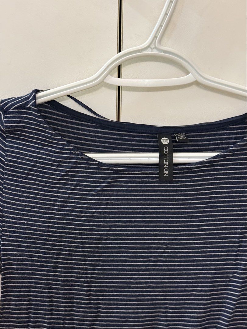 Cotton On Blue Striped top (Category: Others Tops) located in Quezon City. Submitted by hazpreloved (Listing ID 1469846179, Image 2). Description: Stretchable, fits upto Small Actual photos posted Discounts available for bulk orders Tags: GU, uniqlo, bershka, cotton on, h&m, mango, love bonito.