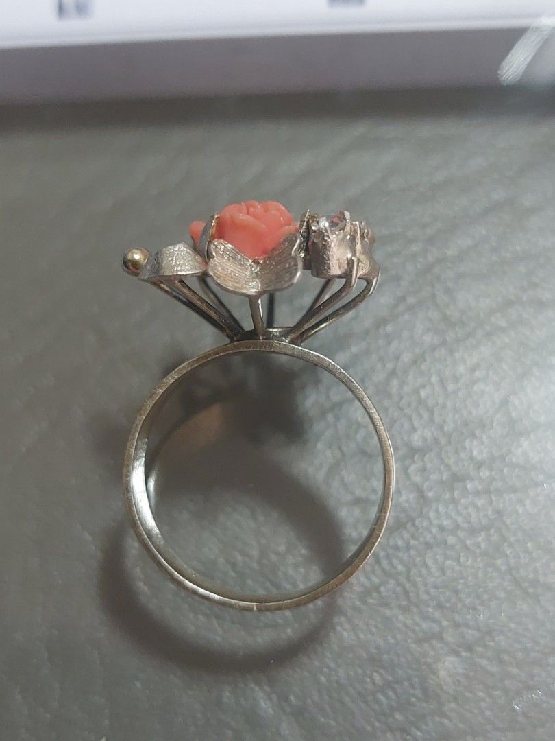 Customized silver ring with coral flower- size 6 (Category: Rings) located in Camaligan. Submitted by timeless-trinkets (Listing ID 1469883964, Image 2). Description: .