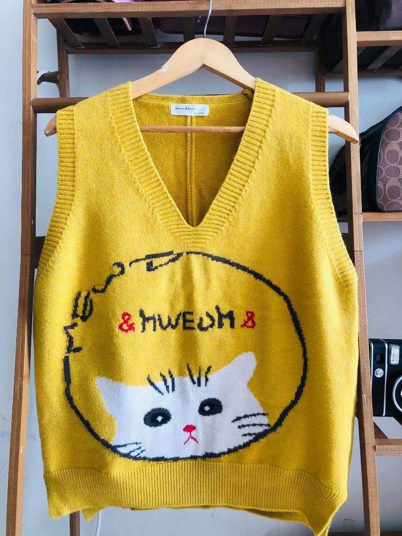 Cute Vest (Category: Sleeveless) located in Manila. Submitted by joodee_17 (Listing ID 1469837874, Image 1). Description: Item: Vest Color: Mustar Yellow Size: M-L Only used twice.