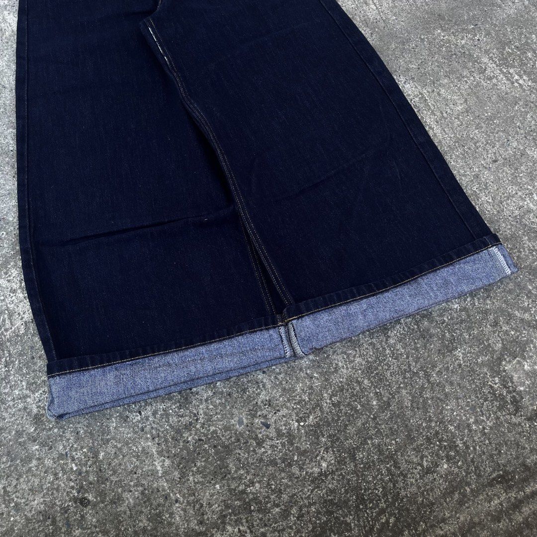 Dark Blue Raw Denim Baggy Pants (Category: Jeans) located in Calasiao. Submitted by johnwayned15001 (Listing ID 1469760773, Image 2). Description: Dark Blue Raw Denim Baggy Pants Brand: N/A Waist: 29 Length: 40.5 Thighs: 14 Hem: 13 - Issue: None - Color Rate: 10/10 - Condition Rate: 10/10 - Hard, Thick and So Heavy.