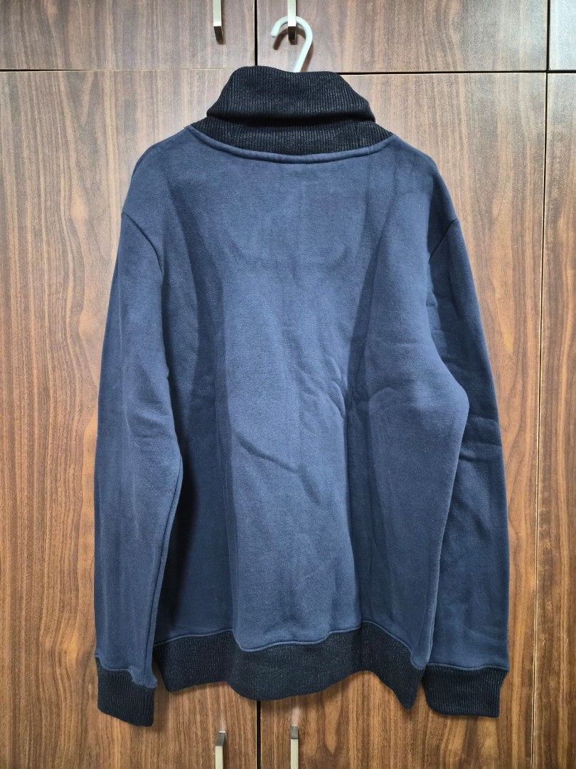 Dark Blue Shawl Collar Sweatshirt Size M (Category: Coats, Jackets and Outerwear) located in Paranaque City. Submitted by lovelife.312 (Listing ID 1469843453, Image 3). Description: ***PLEASE READ CAREFULLY*** - decluttering room - sample picture #4 when worn MAILING AND DELIVERY: - Meet up only SM City Sucat, Uptown Mall BGC and Ayala Malls by the Bay. - After lunch time 1pm onward. - If you prefer delivery, buyer will book courier and shoulder 