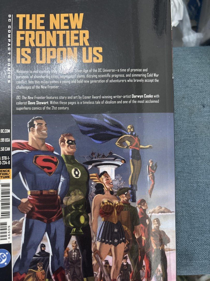 DC: The New Frontier by Darwyn Cooke (Category: Comics & Manga) located in Taguig. Submitted by multiverse2 (Listing ID 1469794074, Image 2). Description: - Title: DC Comics: The New Frontier - Creators: Darwyn Cooke and Dave Stewart - Format: Softcover paperback (Compact Comics edition) - Condition: Clean pages, excellent for reading - Perfect addition to any comic book collection Very good condition Read only once.