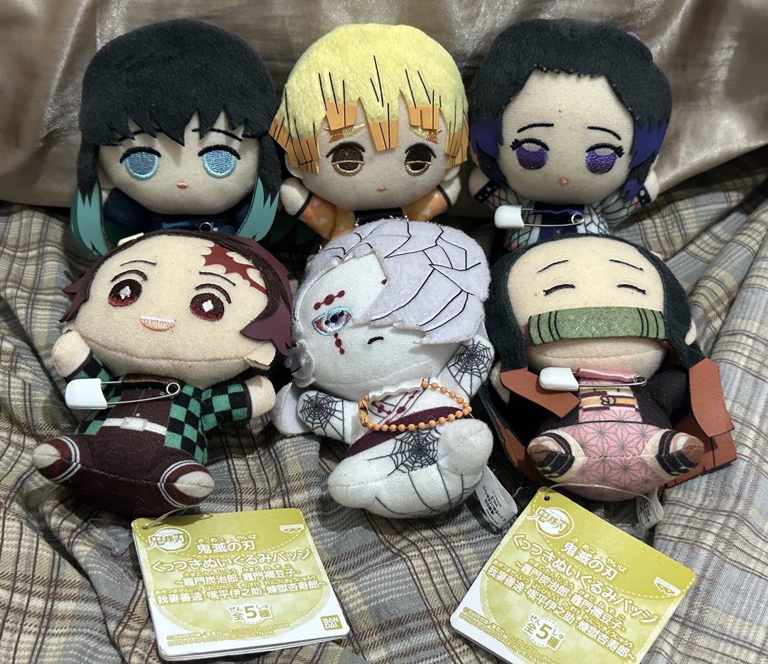 Demon slayer clinging plush badge SET ONLY (Category: Plushies & Soft Toys) located in Binan City. Submitted by laleynie (Listing ID 1469862657, Image 1). Description: ‼️⬇️⬇️⬇️!!PLEASE READ PO!!⬇️⬇️⬇️‼️ FIXED PRICE (no to nambabarat ng price please) Sold as SET ONLY Kimetsu no Yaiba Kutsukki Nuigurumi Badges Characters: Muichiro Shinobu Tanjiro (has paper tag) Nezuko (has paper tag) Zenitsu Rui Rfs: stopped collecting this set PAYO~ once paid, I 