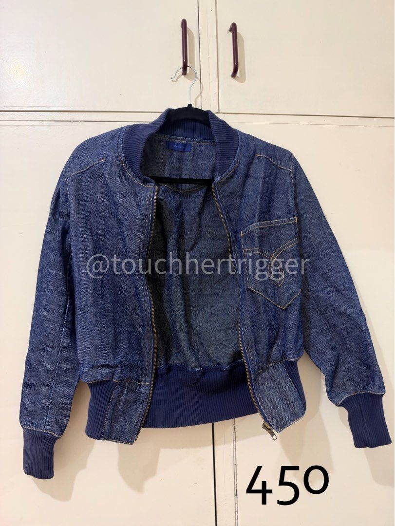 Denim Bomber Jacket (Category: Coats, Jackets and Outerwear) located in Quezon City. Submitted by touchhertrigger (Listing ID 1469776152, Image 1). Description: 🔔 OFFERS LOWER THAN PRICES PROVIDED WILL BE TURNED DOWN 🔔 - wrinkled from storage but in otherwise excellent condition - best fits S-M frames listed = available. prices = final. payo w/in 24 hours Please do not message if uncertain, not ready with the funds, or to lowball. Saying “no, b