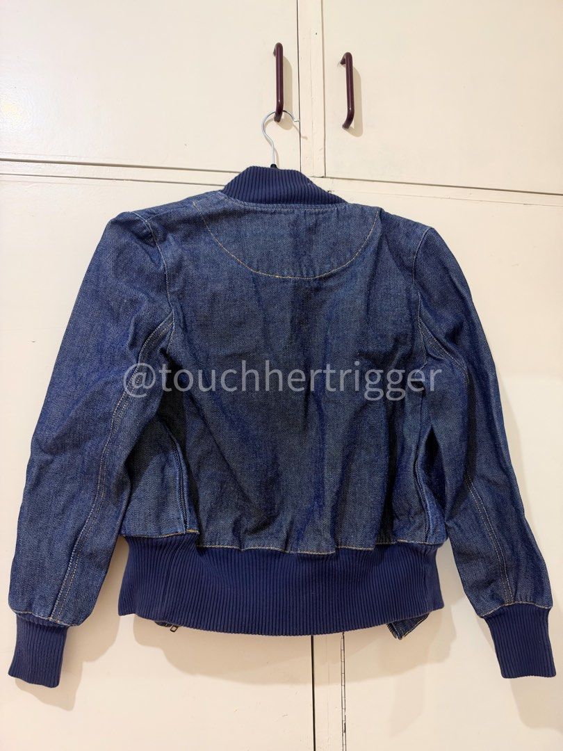 Denim Bomber Jacket (Category: Coats, Jackets and Outerwear) located in Quezon City. Submitted by touchhertrigger (Listing ID 1469776152, Image 2). Description: 🔔 OFFERS LOWER THAN PRICES PROVIDED WILL BE TURNED DOWN 🔔 - wrinkled from storage but in otherwise excellent condition - best fits S-M frames listed = available. prices = final. payo w/in 24 hours Please do not message if uncertain, not ready with the funds, or to lowball. Saying “no, b