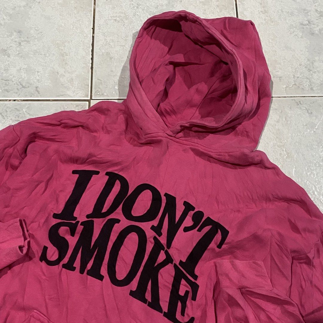 DONSMOKE I DONT SMOKE HOODIE (Category: Coats, Jackets and Outerwear) located in Bacolod City. Submitted by thriftedfits. (Listing ID 1469928802, Image 2). Description: 𝗗𝗢𝗡𝗦𝗠𝗢𝗞𝗘 𝗜 𝗗𝗢𝗡𝗧 𝗦𝗠𝗢𝗞𝗘 ♻️ Size: M on tag | best fit L Measurements:23” width / 26” length Condition: Excellent (9/10 Color rate) Flaws: None, washables only Price: ₱400 + shipping fee 🏷️ Mode of Payment: GCash / Bank Courier: J&T Express (nationwide).