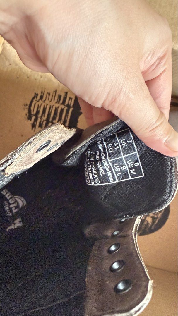 Dr. Martens 1460 Panel Boots Size UK 7 / US M 8 (Category: Boots) located in Digos. Submitted by vavavroom6 (Listing ID 1469901132, Image 1). Description: - Brand: Dr. Martens 1460 Panel Boots - Material: Brown leather and canvas mix - Size: UK 7 / US Men 8 / US Women 9 / EU 41 - Details: Classic yellow welt stitching, sturdy build, and comfortable fit - Inclusion: Comes with original shoebox - Condition: Great everyday boots, ready to wear.