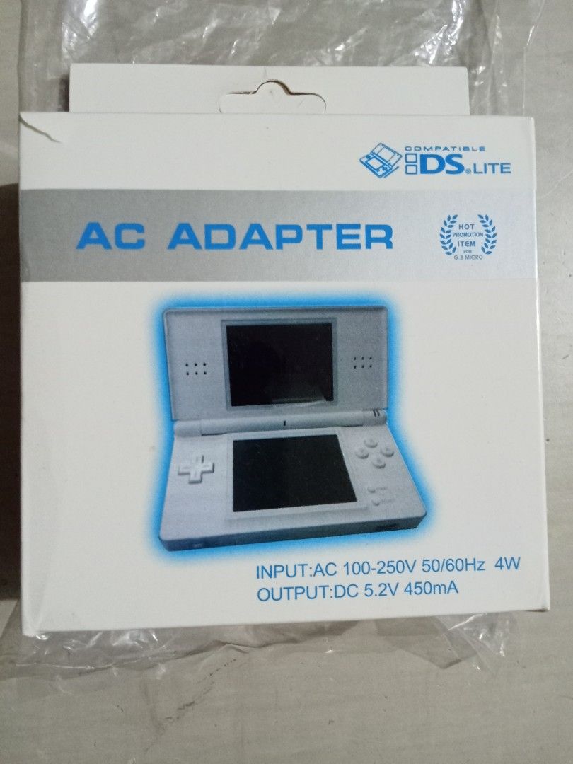 DS LITE AC CHARGER ADAPTOR (Category: Cables & Chargers) located in Quezon City. Submitted by hajjasittienor (Listing ID 1469824892, Image 3). Description: BRAND NEW PWEDE PICK UP PWEDE GCASH ..AVIDA TOWER NEW MANILA COL BONNY SERRANO AVENUE QC.