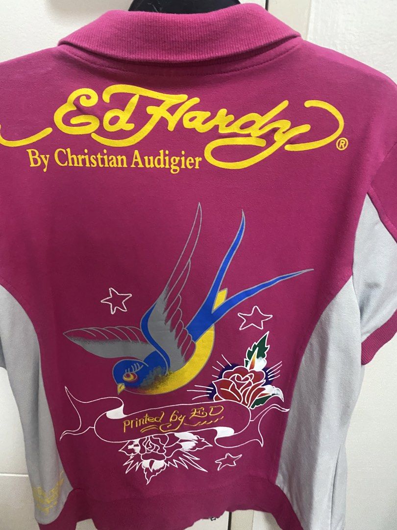 Ed Hardy (Category: Shirts) located in Marikina City. Submitted by angelicxstuff (Listing ID 1469785919, Image 3). Description: embroidered details zipper working no flaws 📍Nangka, Marikina.