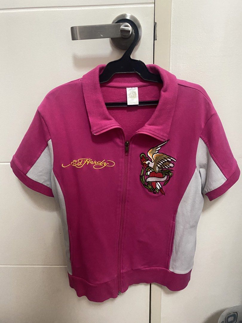 Ed Hardy (Category: Shirts) located in Marikina City. Submitted by angelicxstuff (Listing ID 1469785919, Image 2). Description: embroidered details zipper working no flaws 📍Nangka, Marikina.