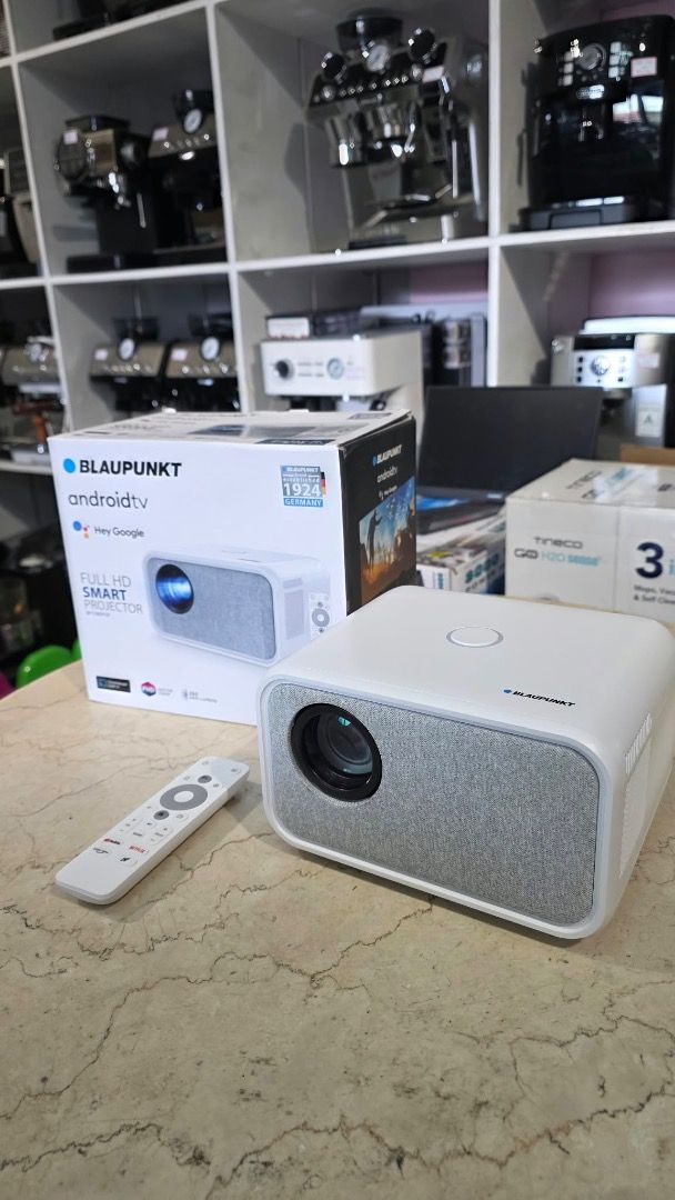 EKO and Blaupunkt Full HD Android TV Smart Projectors (Category: Projectors) located in Pulilan. Submitted by sebbii (Listing ID 1469796412, Image 2). Description: - Brand: EKO and Blaupunkt Full HD Android TV Smart Projectors - Condition: Brand new in original retail boxes - Smart Features: Built-in Android TV and Chromecast support - Convenience: Hey Google voice control included.