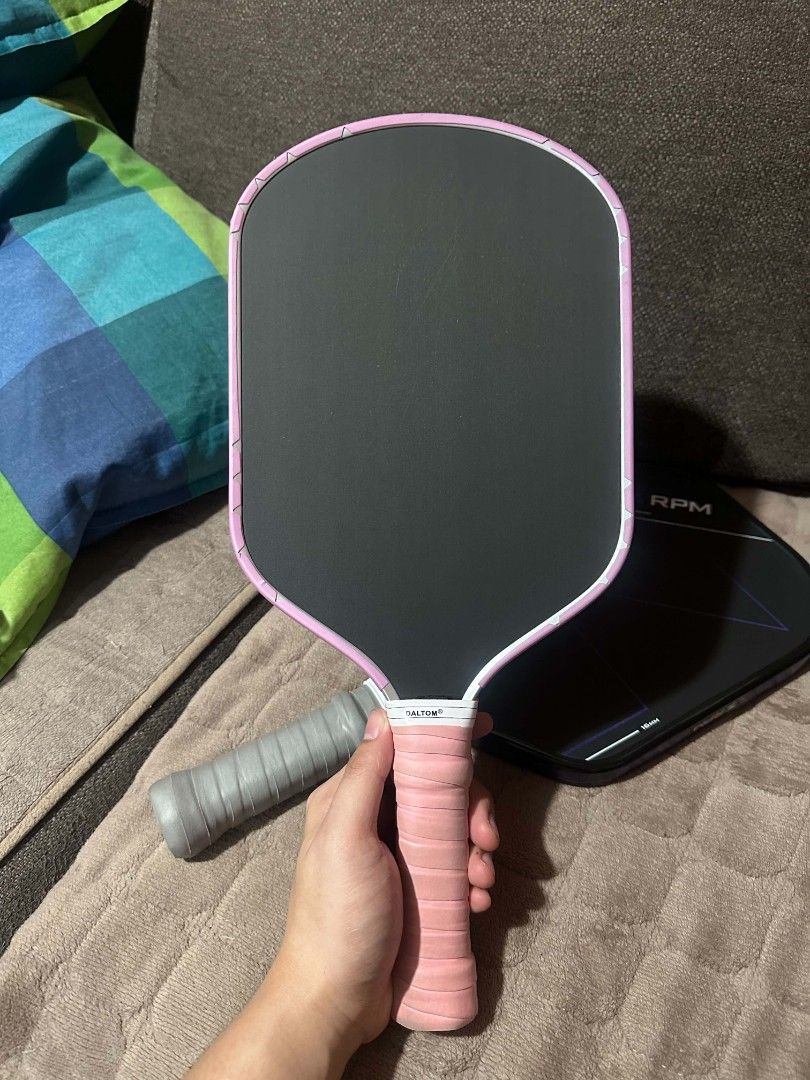 ENFLEXY Pickleball Paddle with Cover (Category: Racket and Ball Sports) located in Quezon City. Submitted by geraldines71432 (Listing ID 1469943977, Image 3). Description: Original Enflexy Mjolnir Blank design -Bought from Enflexy Sport Official Store (3,806) -Slightly used but has minimal ball marks -Good condition and well maintained -Edge guard since day one but already remove the stock grip -With paddle cover Selling price: 2,000 Meetup Cubao