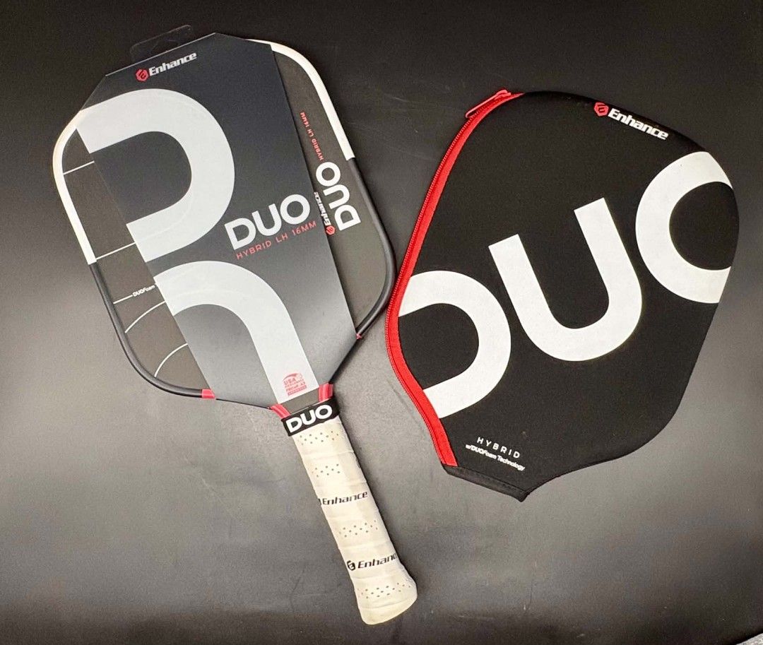 Enhance Duo PickleBall Paddle (Category: Racket and Ball Sports) located in Marikina City. Submitted by bebaleepbop (Listing ID 1469862719, Image 2). Description: Enhance Duo Hybrid Duo Foam Ridge Core T700 Carbon Fiber Face Gen 3 Feel Use 10x only Purchased at Sampaguita, 7/13/2026 I still have the receipt - Certification: USA Pickleball approved for tournament and recreational play .
