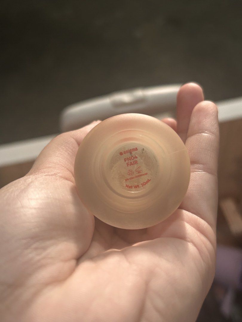 Enigma Foundation FN04 Fair 30ml (Category: Makeup) located in Quezon City. Submitted by kureden (Listing ID 1469771955, Image 2). Description: - Product: Enigma Liquid Foundation - Shade: FN04 Fair - Size: 30ml frosted glass bottle with red cap - Condition: used thrice. bought from Landmark Trinkma .
