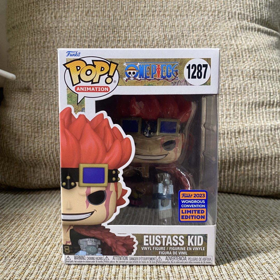 Eustass Kid Funko Pop (Category: Figurines & Statues) located in Paranaque City. Submitted by ddaveduave01162 (Listing ID 1469901171, Image 1). Description: - Character: Eustass Kid (One Piece) - Item Number: #1287 - Edition: Wondrous Convention 2023 Limited Edition (with sticker) - Design: Vibrant red hair, goggles, and metallic arm detail - Condition: Brand new, unopened box with clear plastic front intact 9-10 Box Condition Parañaque loc.