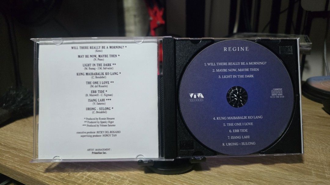 FAN MADE: Regine Velasquez Self-Titled CD (Category: CDs & DVDs) located in Pasig City. Submitted by just.mel86 (Listing ID 1469791739, Image 3). Description: - Artist & Album: Regine Velasquez (Self-Titled) - Release Year: 1994 - Label: Viva Records (Original Pressing) - Format: Audio CD in standard jewel case with front insert - Notable Tracks: Isang Lahi, Will There Really Be a Morning, Maybe Now Maybe Then, Light in the Dark - Condition: Good