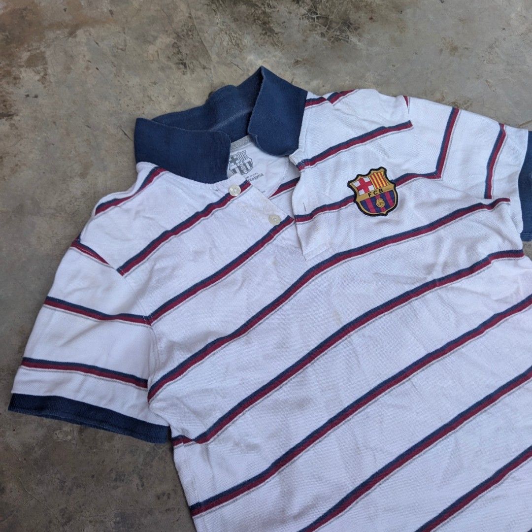 FC Barcelona polo shirt (Category: Tshirts & Polo Shirts ) located in Ozamiz City. Submitted by drithrft (Listing ID 1469896401, Image 2). Description: Dimensions (inches) Width - 18 Length - 24.5 Condition - 9/10 Issue - minor stains - fade line on collar.