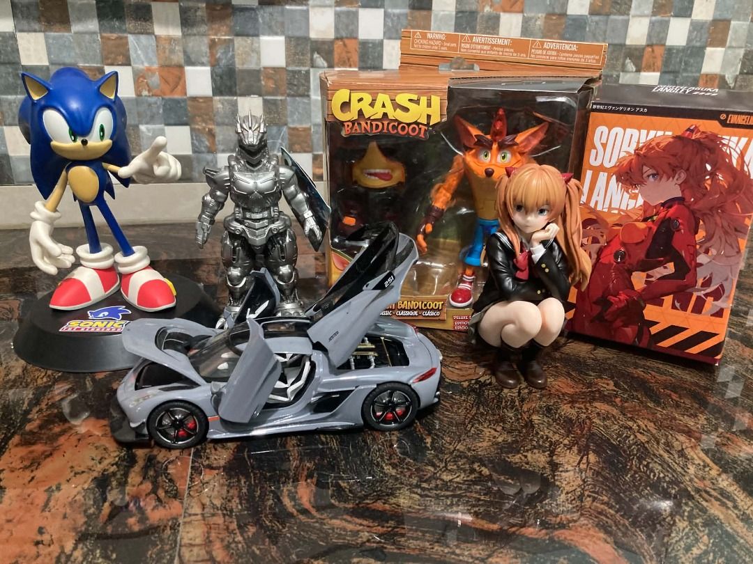 Figs for sale (Category: Figurines & Statues) located in Subic. Submitted by jaegerfox_ (Listing ID 1461502125, Image 1). Description: Crash Bandicoot Figure BIB P600 Loose authentic Sonic Sega figure P600 Koenigsegg Diecast P500 Asuka Langley Figure P500 Bandai Movie Monsters Mechagodzilla P600 MOP: BPI, GCASH, MAYA, MARIBANK, UNIONBANK Shipping: LBC (buyer shoulders the shipping fee) First to pay gets the item. Can give discount pag take all Me