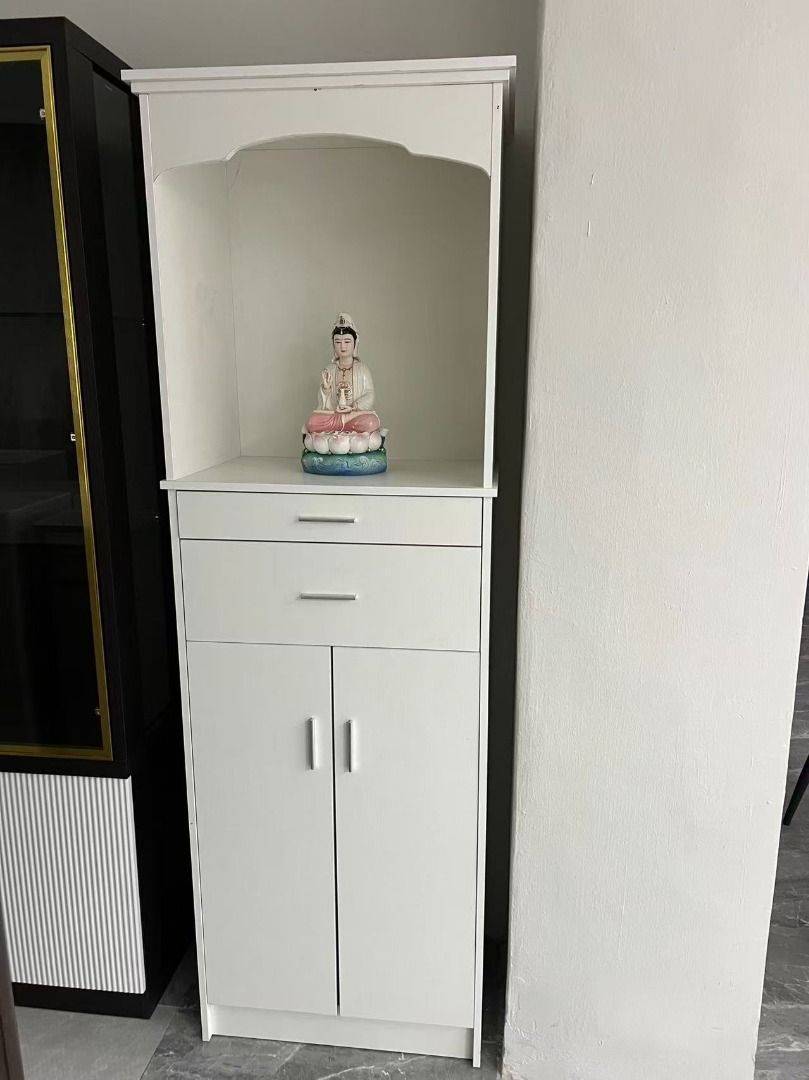 Flash sale ---White Wooden Buddhist Altar Cabinet with Storage/Praying ...